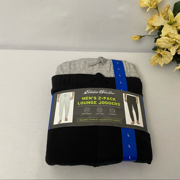 Eddie Bauer Men's 2 Pack Lounge Joggers, NWT - Picture 1 of 5